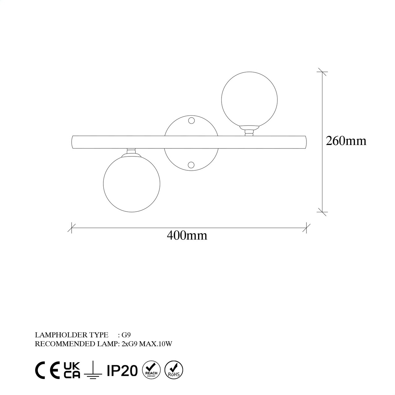 Aplica de perete, Fulgor, 942FLG1282, Metal, Auriu
