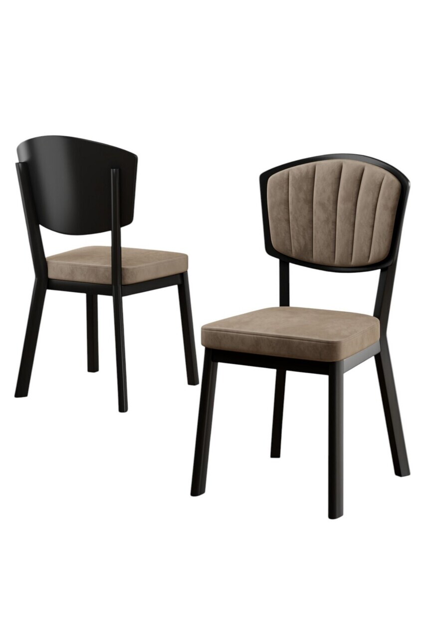 Set scaune 4 piese, Hanah Home, Nape, Cappuccino / Negru — imaginea 2