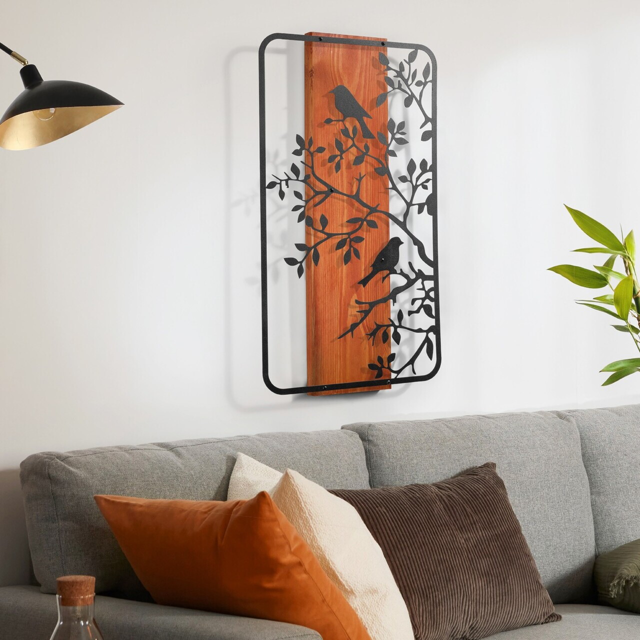 Decoratiune de perete, Nidra, Cadru: Lemn (Grosime: 2 cm), Roșu/Negru — imaginea 5