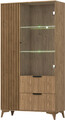 Dulap multifunctional ELTAP, Entsian, 100x60x192 cm, PAL/ABS/sticla, stejar