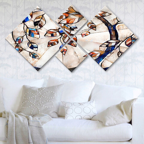 Set 4 tablouri decorative, 4mdf670936204, mdf, imprimat uv, multicolor