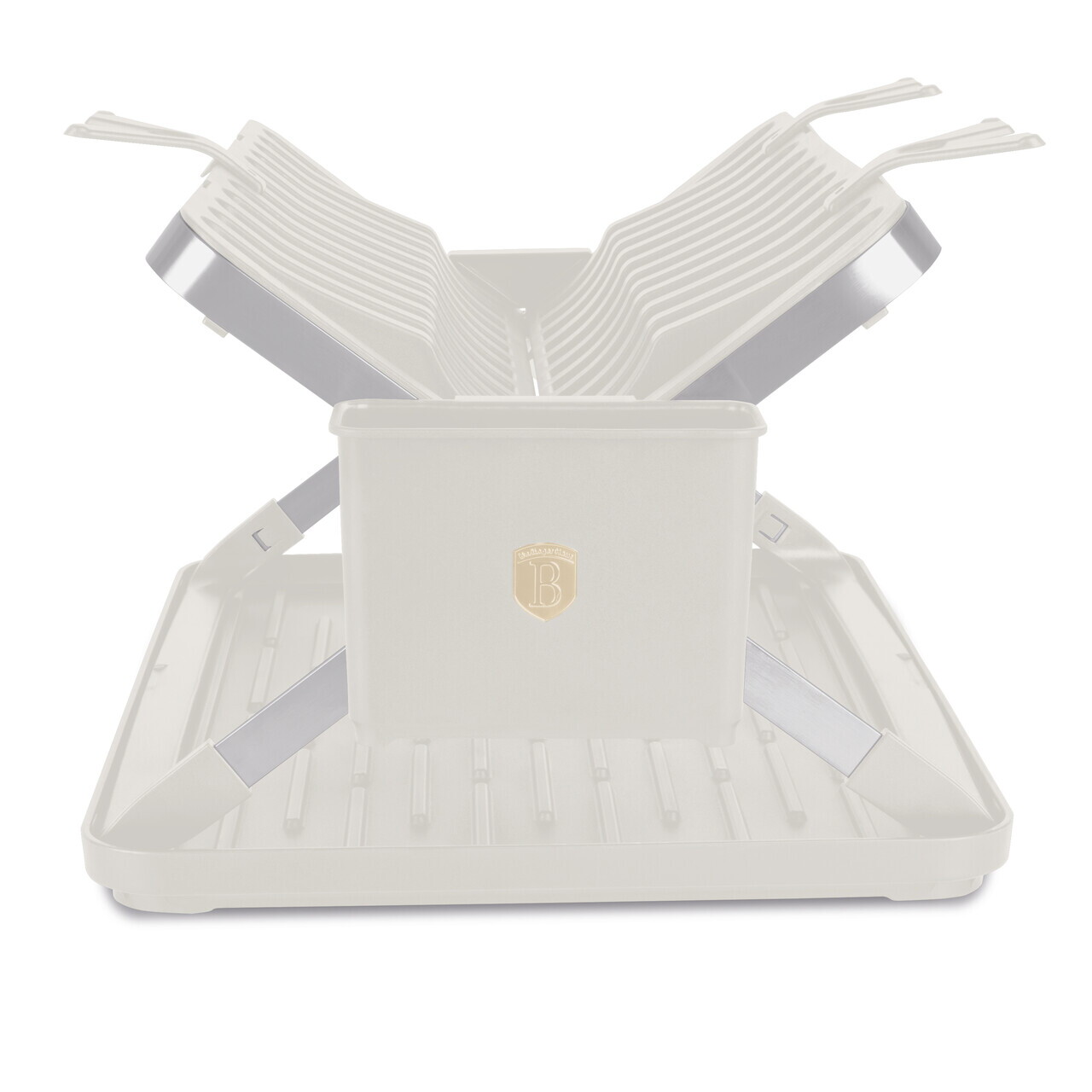 Scurgator de vase cu 2 etaje Berlinger Haus, Sahara, 48x35.4x27.2 cm, inox/plastic, crem mat - imagine 3