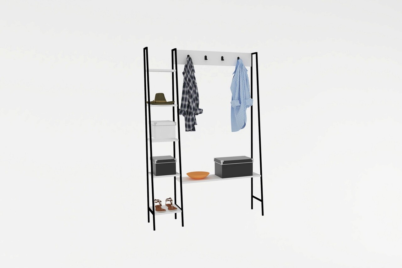 Cuier de perete, Asse Home, Marken, 120x180x30 cm, Alb - 2 | YEO