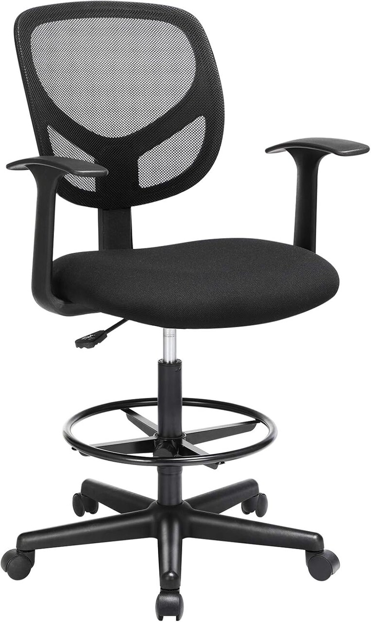 Scaun de birou ergonomic, Songmics, 64x64x97-117 cm, max 120 kg, negru