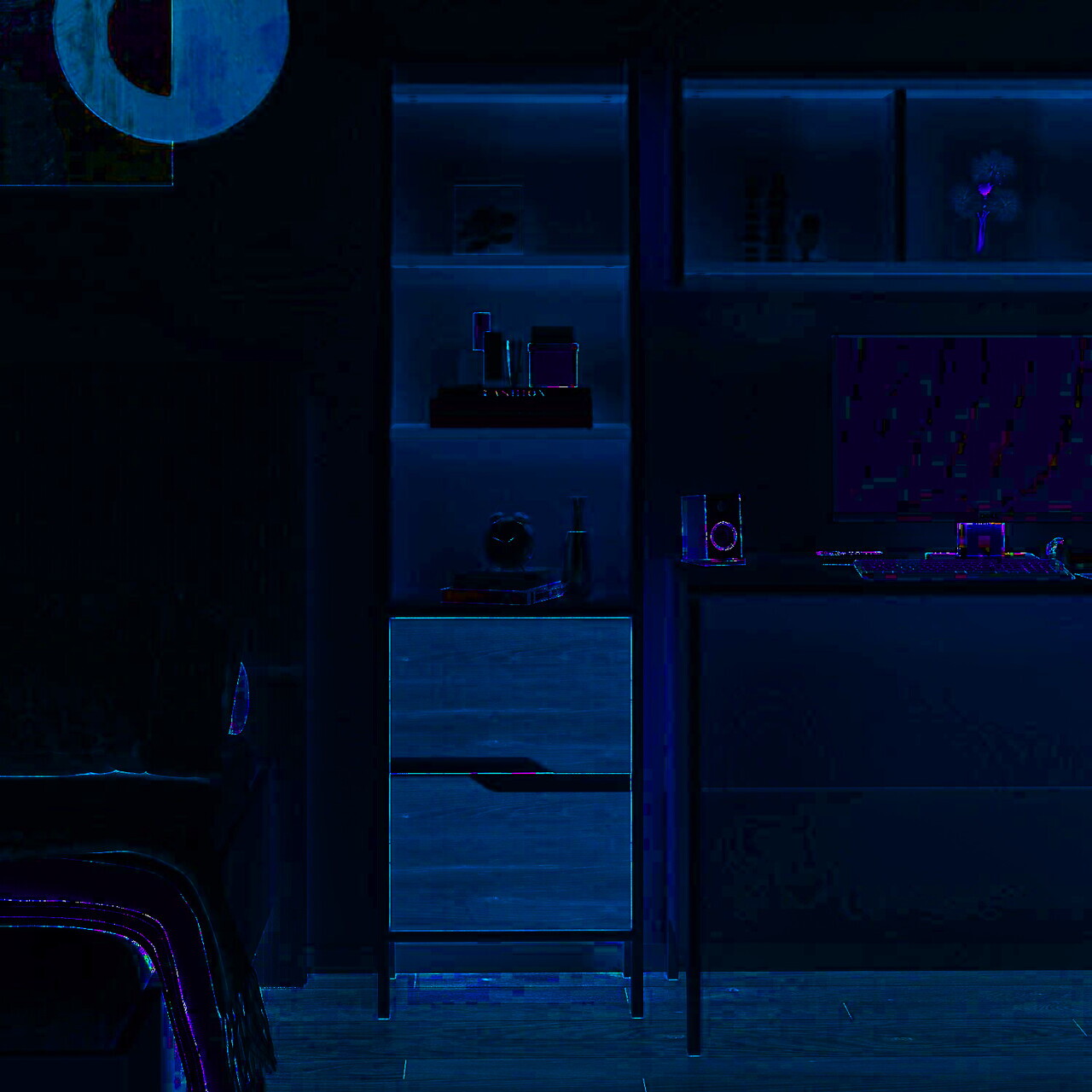 Corp biblioteca, Hanah Home, Ruby Bookcase, 45x165x35 cm, PAL, Piatră Lunii / Nuc — imaginea 2
