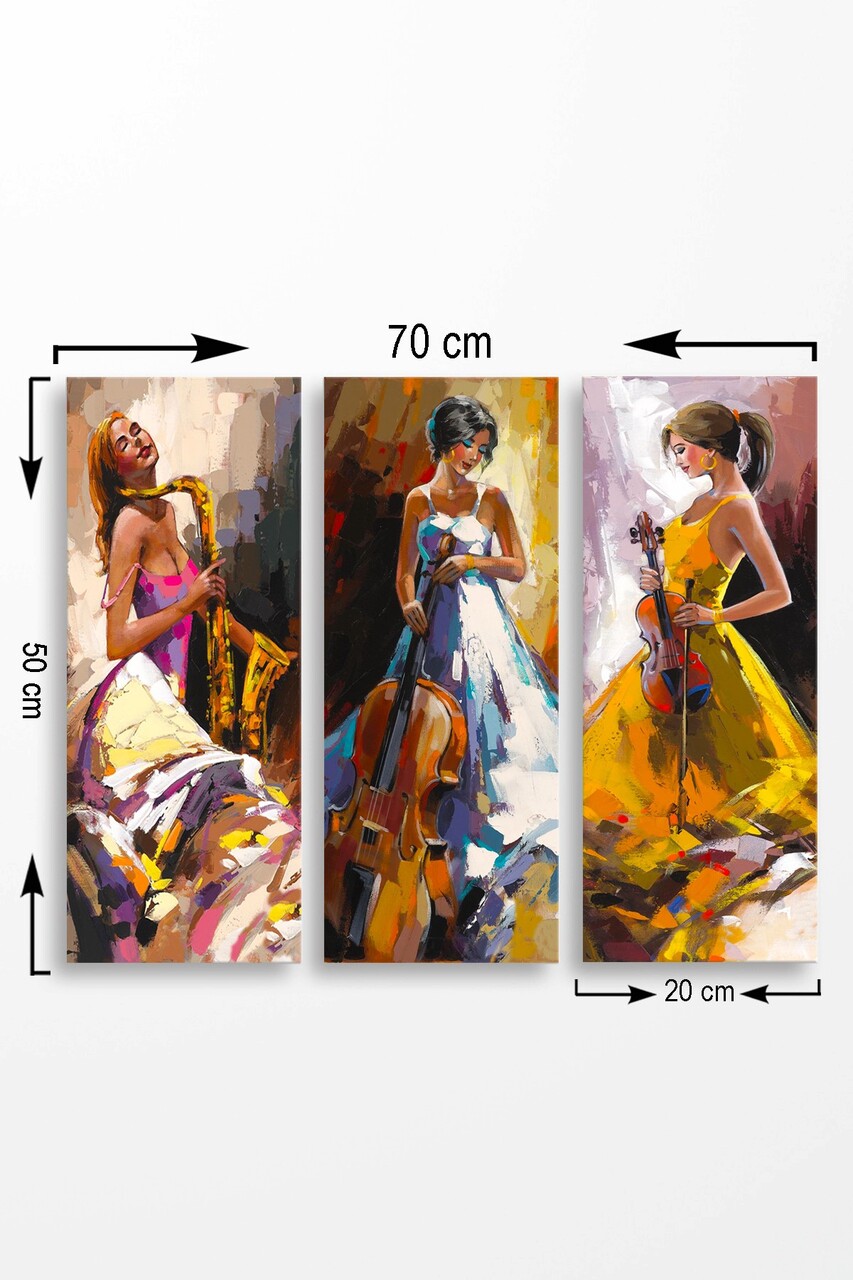 Set 3 tablouri decorative, MDF0084, 20 x 50 cm, 3 piese, Multicolor - view 2