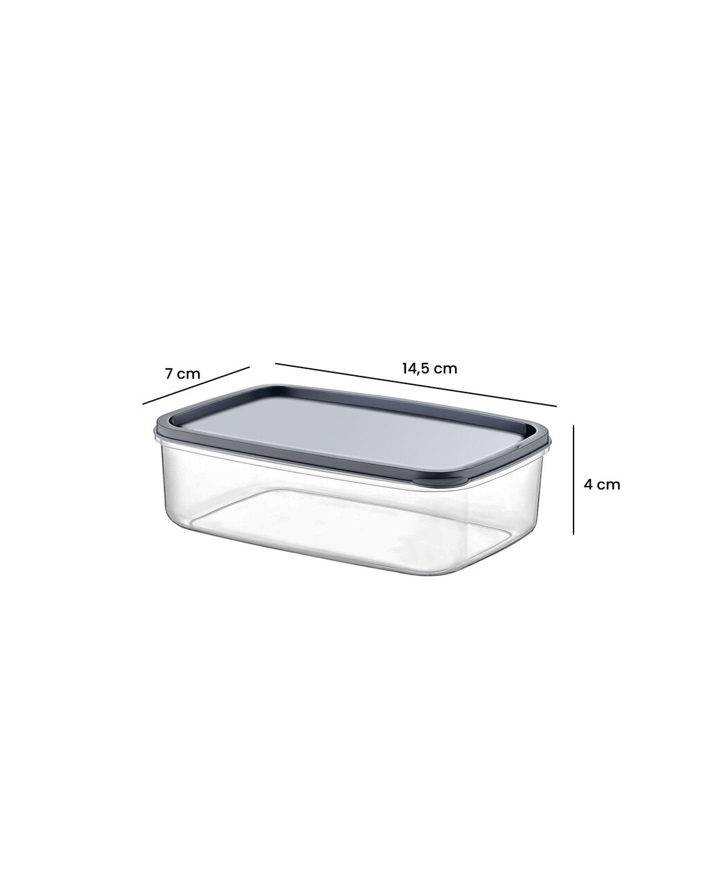 Set recipiente depozitare, Hermia, 639OKK1107, Dimensiune: 20,5 x 13 x 7 cm / 1300 ml (1 bucată), Transparent - view 6