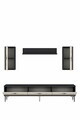 Comoda TV, Hanah Home, Ilay, 180x41x30 cm, Antracit / Travertin / Argint