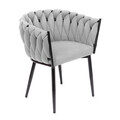 Scaun Prinssi, Homla, 64x54x73 cm, metal/catifea din poliester, gri