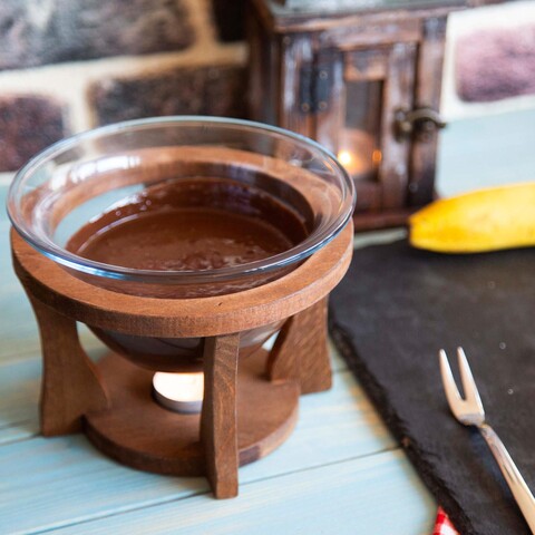 Vas pentru ciocolata fondue UP00582, Forsberg, 17x17x14 cm, lemn Forsberg
