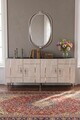 Consola, Hanah Home, Ilay 180, 180x75x32 cm, Antracit / Travertin / Argint
