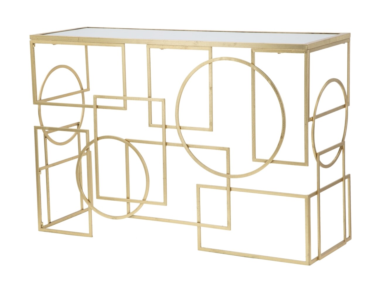 Consola Marie, Mauro Ferretti, 120x41x81 cm, fier, auriu/negru - 2 | YEO
