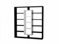 Biblioteca Wooden Art, Ample Black White, 125x135.7x22 cm