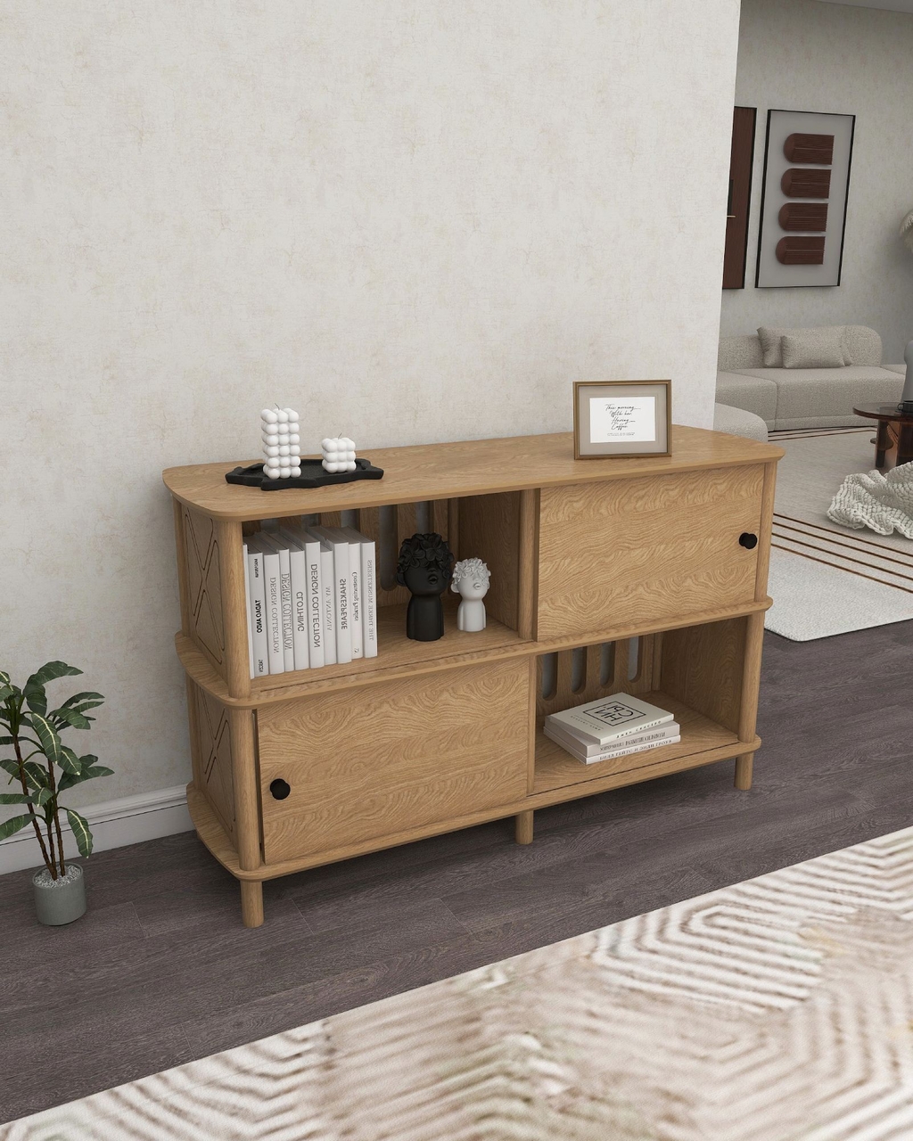 Consola, Hanah Home, Avena, 120x79x40 cm, Stejar - view 3