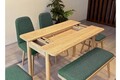 Set masa extensibila si 6 scaune, Vella, Vina Mini 03 1070, PAL, Stejar / Verde