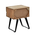 Noptiera Imena, Pakoworld, 45x35x56 cm, lemn masiv/metal, natural/negru