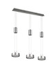 Lustra Franklin, TRIO, 85x14x150 cm, 9W, 3x SMD, aluminiu, argintiu mat