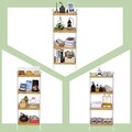 Raft de depozitare multifunctional Songmics, 45x31.5x111 cm, bambus, natural