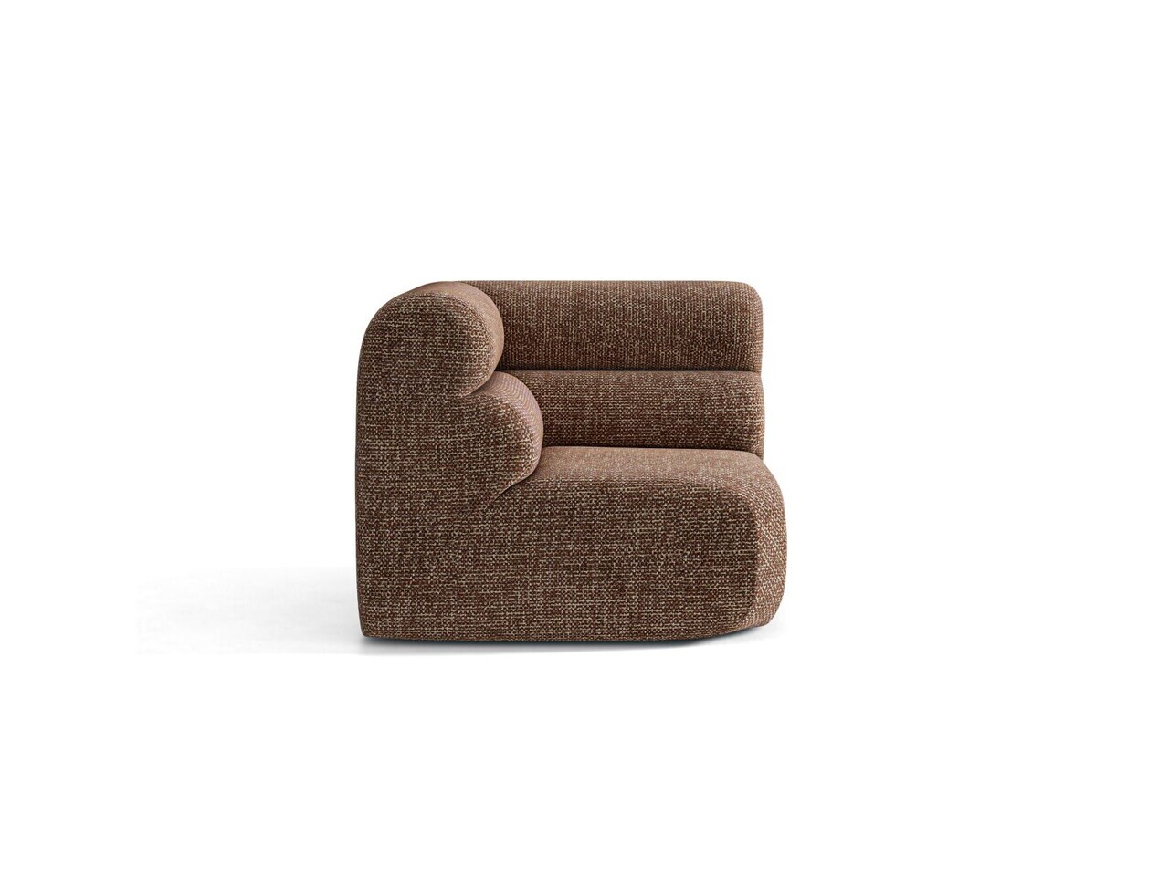 Modul coltar, Neo, Micadoni Home, 100x100x83 cm, tesatura Chenille Silencio, maro — imaginea 3