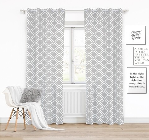 Draperie Clover Szara, Fashion Goods, 140x250, poliester, gri/alb
