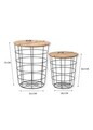 Set masute de cafea, Hanah Home, Riva, Pin Atlantic / Negru