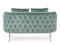 Canapea 2 locuri Tenbury, Bizzotto, 144x77x79.5 cm, lemn de frasin/otel/catifea, albastru tiffany