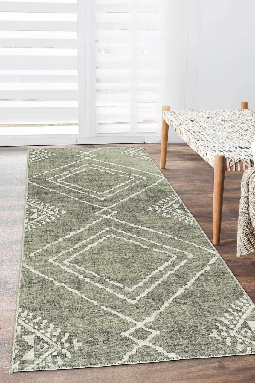 Covor, DC-7277-YOLLUK-289, 120x300 cm, Poliester, Verde