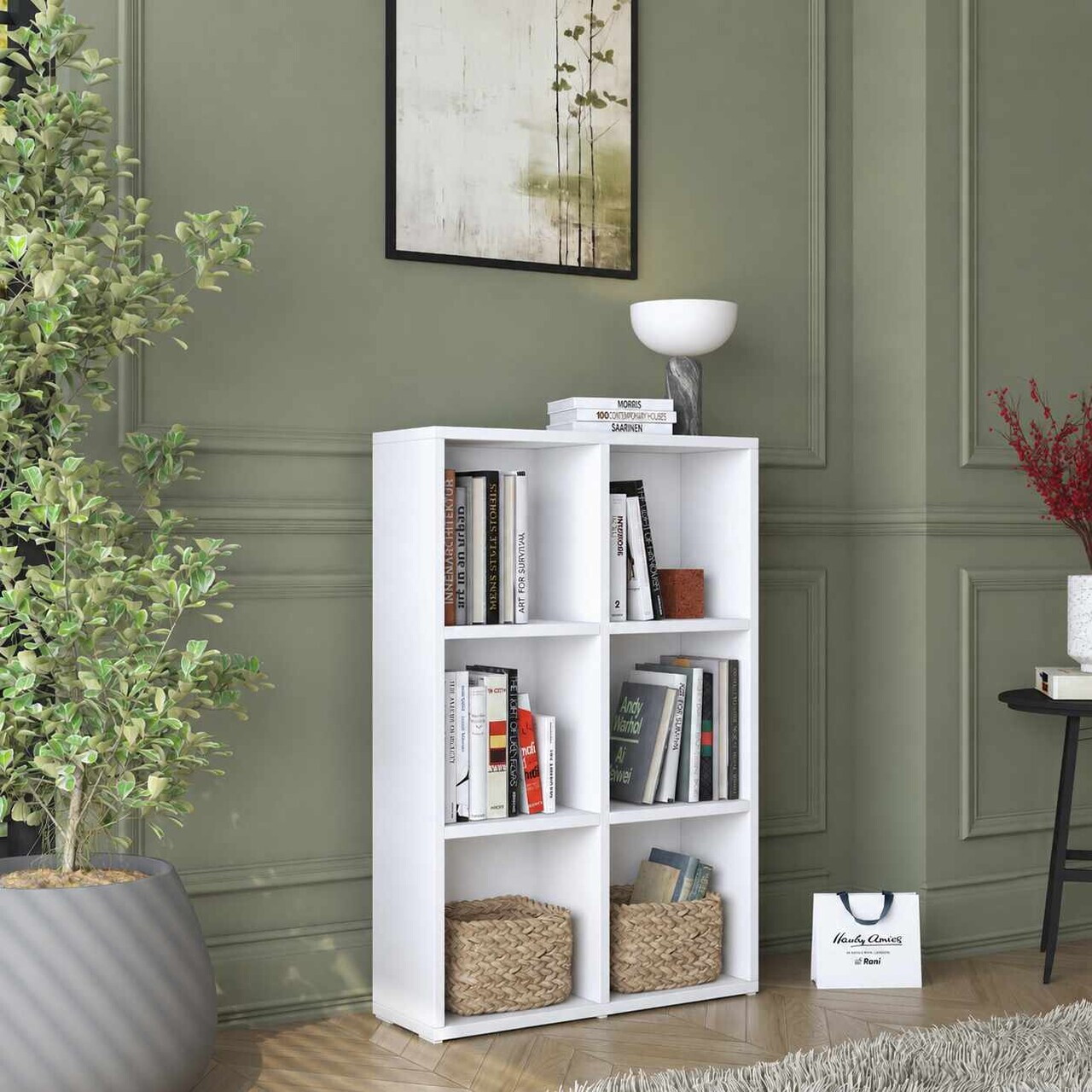 Corp biblioteca, Hanah Home, HC120, 60x90x20 cm, Alb — imaginea 3