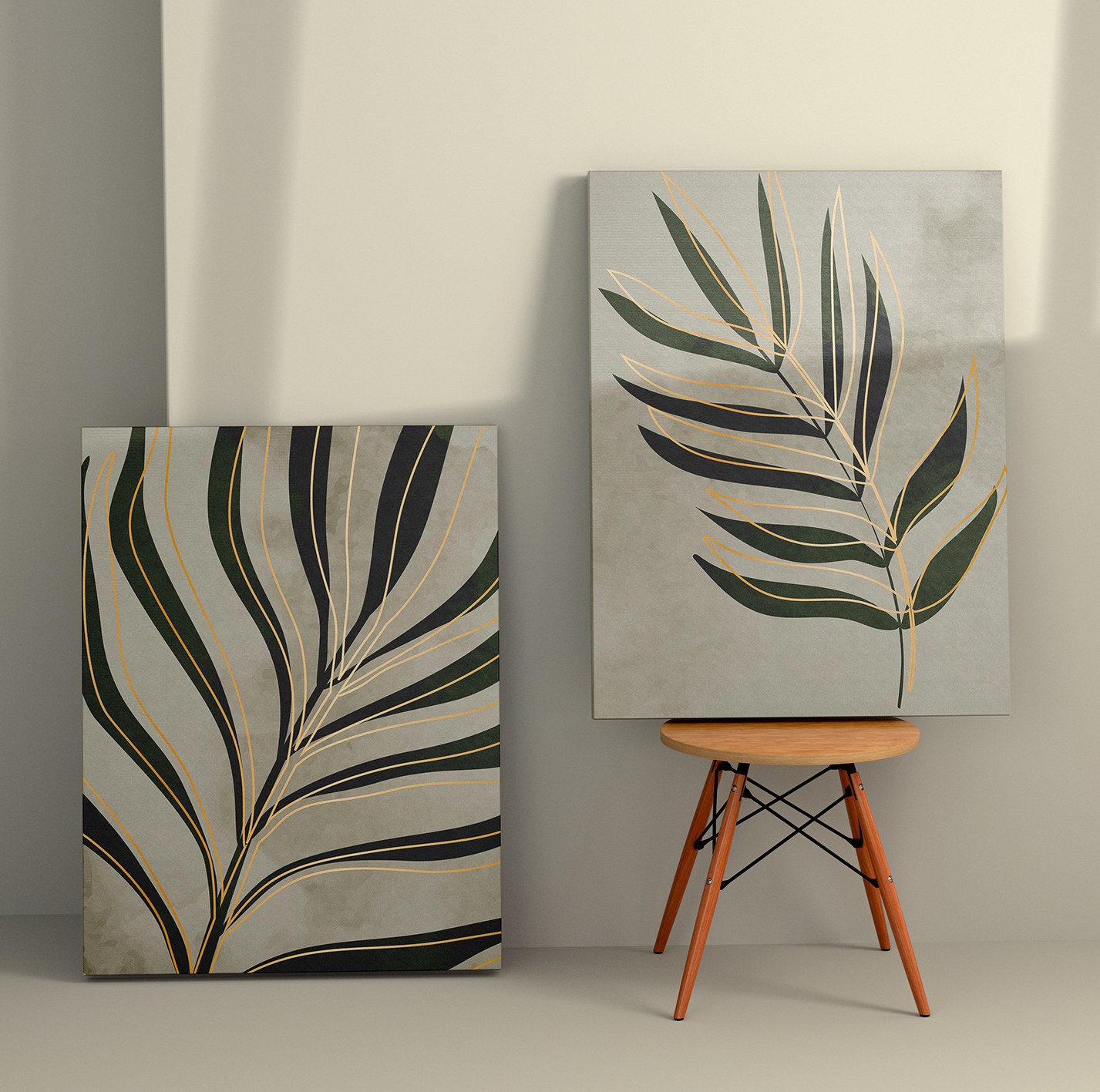 Tablou decorativ, 2KNV4344, Canvas, Lemn, Multicolor