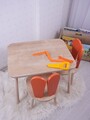 Set masa si scaun pentru copii, Bambini, Bunny Two Chair Set, Portocaliu/Maro