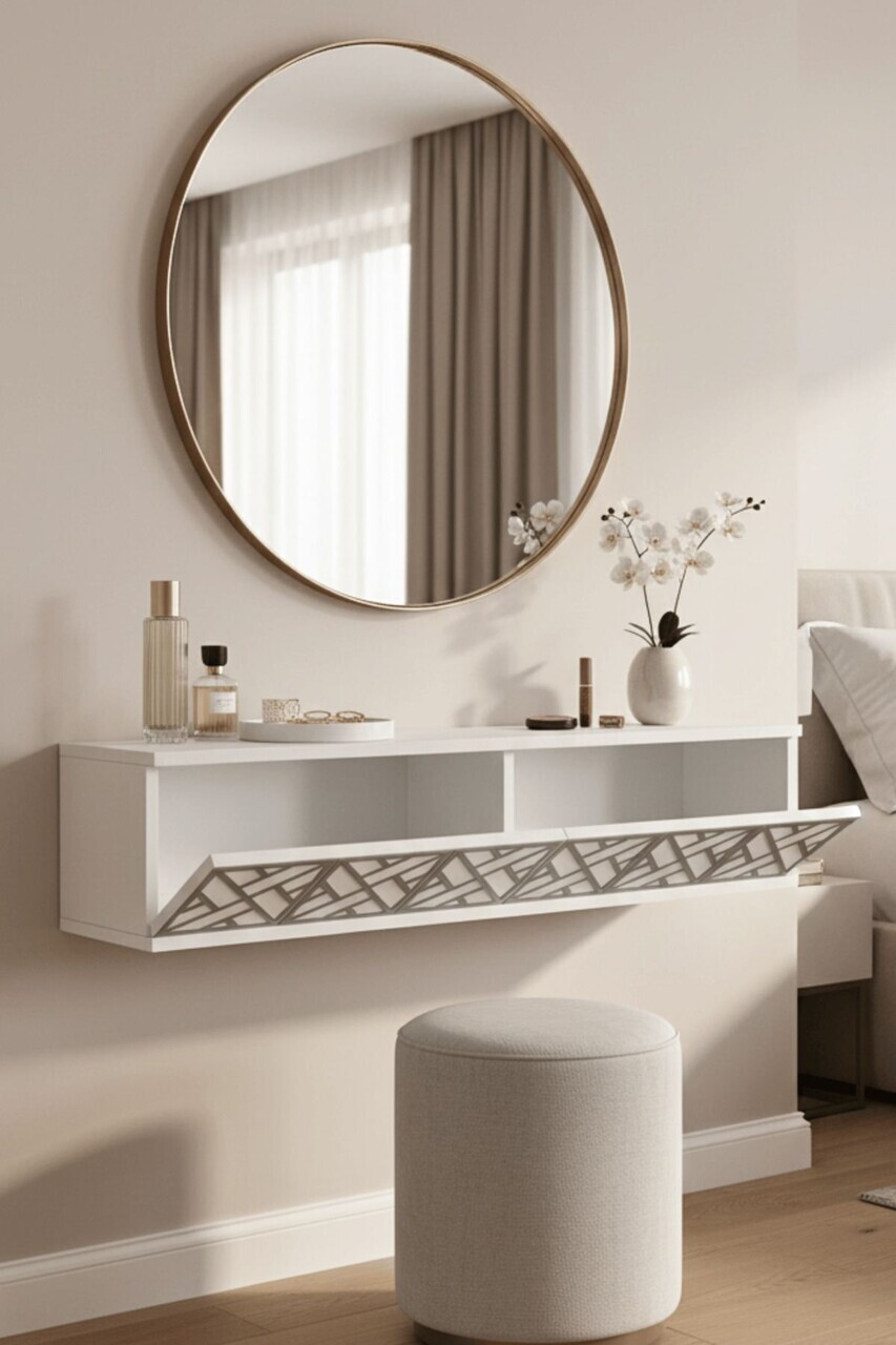 Dulap, Hanah Home, Arex 120, 120x25.5x29.6 cm, Alb / Argintiu — imaginea 3