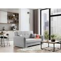 Canapea extensibila 3 locuri, ELTAP, Laine, 155x105x75 cm, lemn/poliester, gri deschis