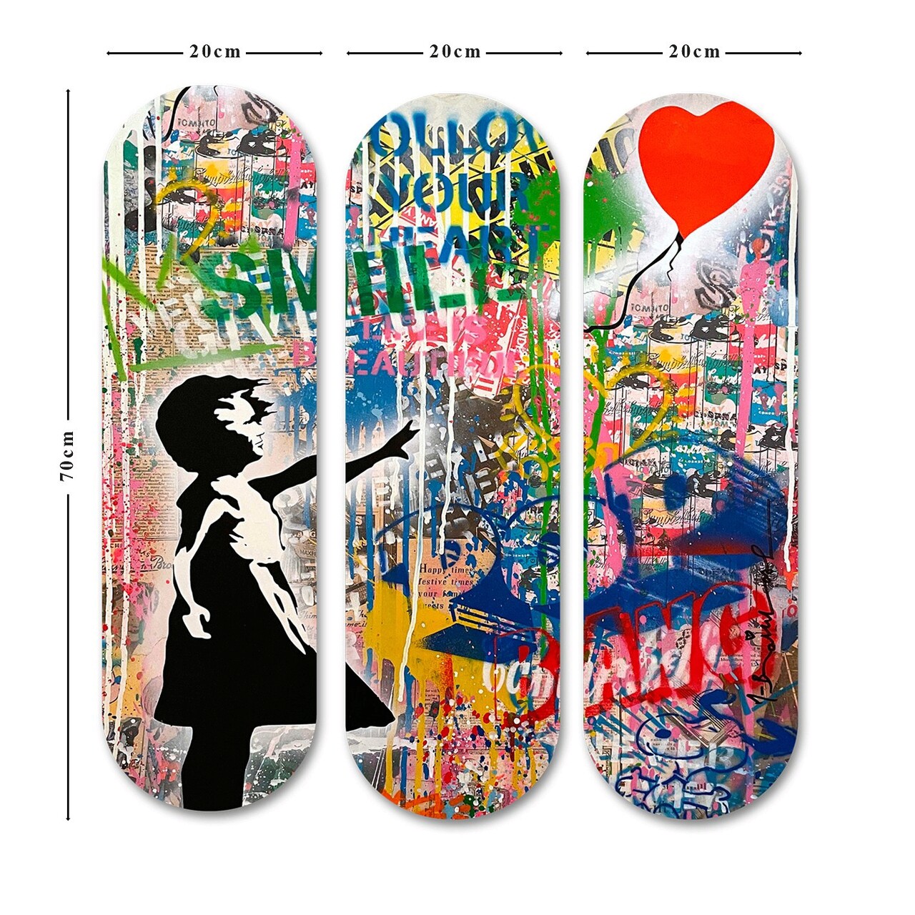 Set 3 tablouri decorative, 3KY3801, Imprimat UV, Multicolor - view 3