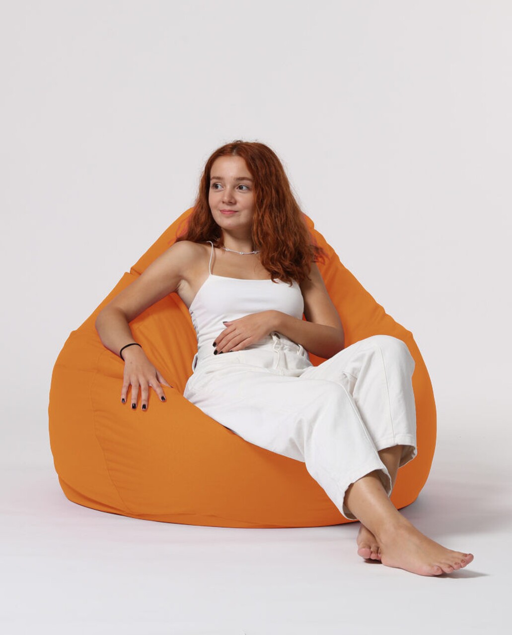 Fotoliu Puf, Bean Bag, Ferndale Premium XXL, 115 X 130 Cm, Poliester Impermeabil, Portocaliu