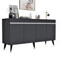 Consola, Olivia, Defne, 150x80x40 cm, PAL , Antracit / Argintiu