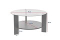 Masuta de cafea, Nordure, Clara, Lemn negru / Transparent