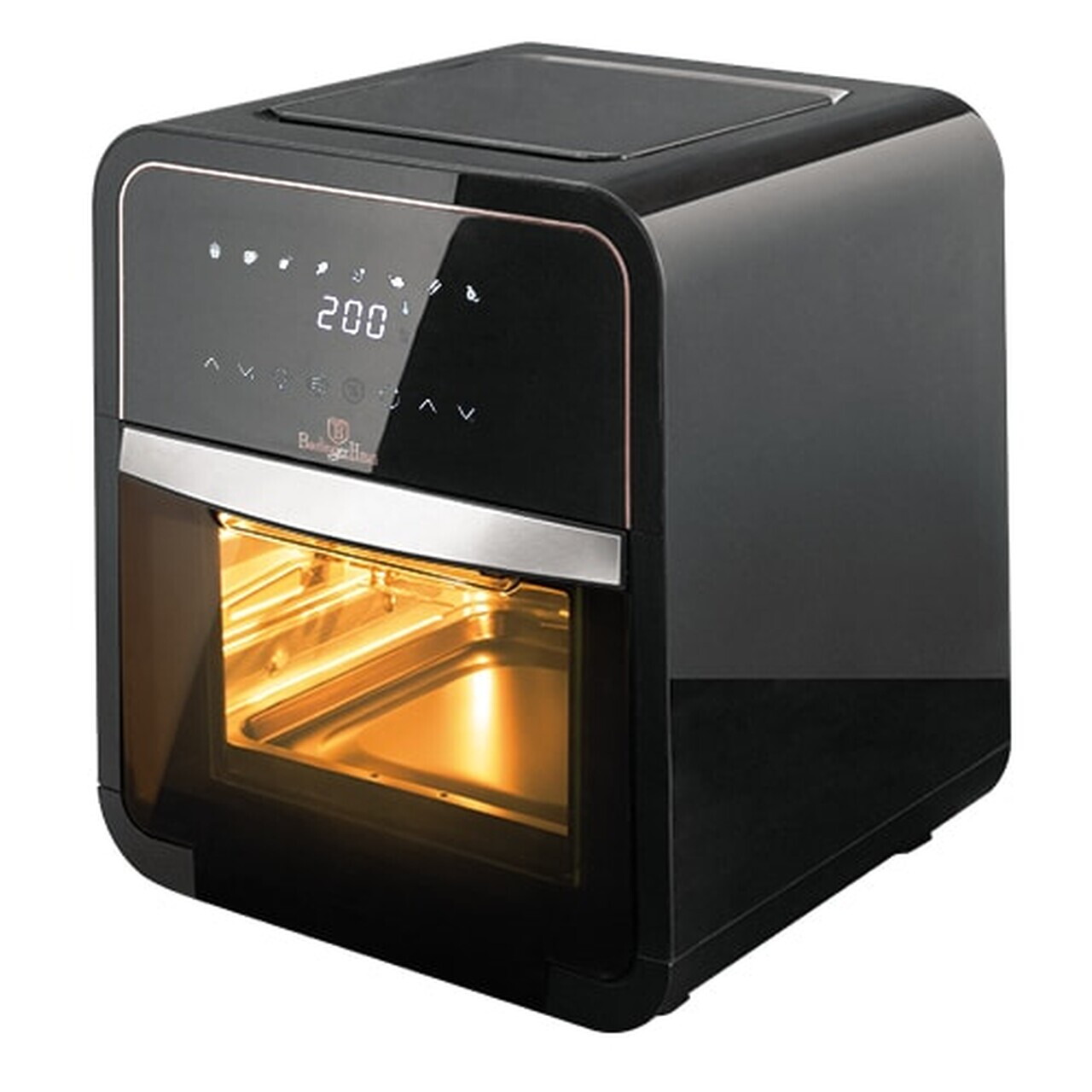 Cuptor cu friteuza cu aer cald Berlinger Haus, Black Rose, 2000W, 12 L, negru