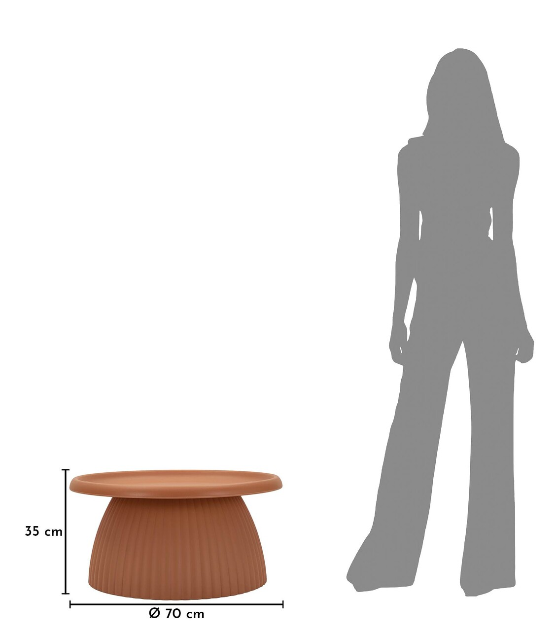 Masuta de cafea, Mauro Ferretti, Geax, 70x35 cm, utilizare interior / exterior,  plastic, rosu - view 3