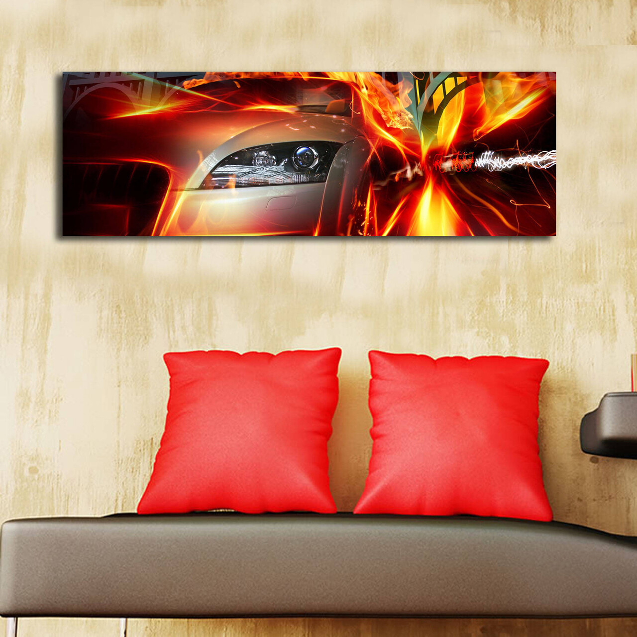 Tablou decorativ cu lumina LED, 3090DACT-42, 30 x 90 cm, Multicolor - view 2