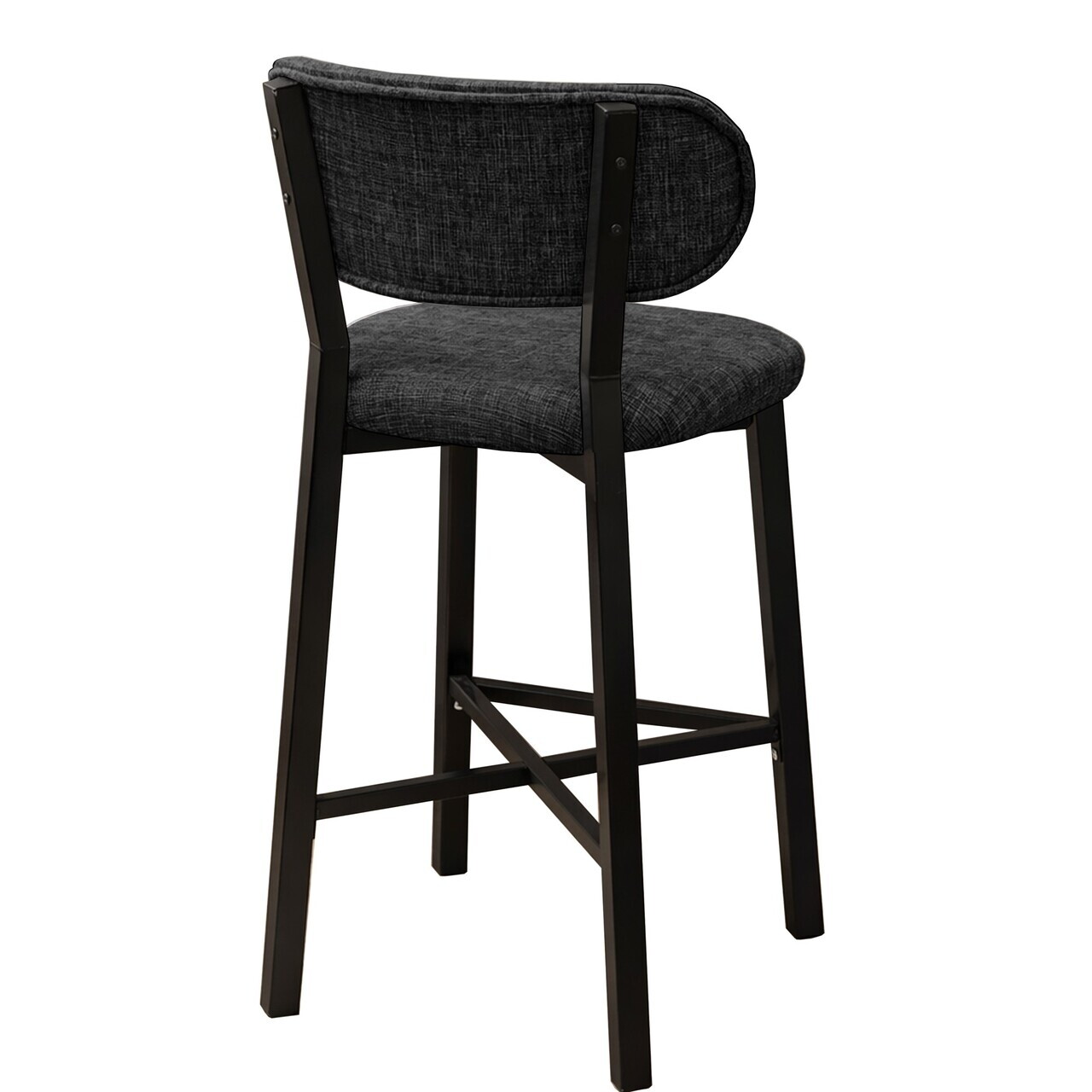 Scaun de bar, Hanah Home, Luna, 42x100x45 cm, Fier/Poliester/In, Antracit — imaginea 8