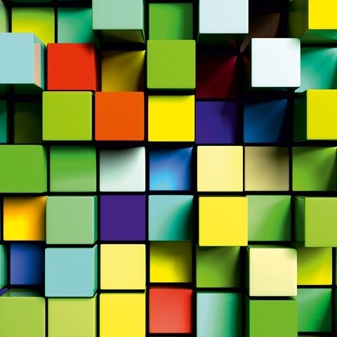 Tablou decorativ Cube, Homemania, 45x45 cm, lemn de pin/poliester