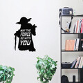 Decoratiune de perete, May The Force Be With You, metal, 33 x 50 cm, negru
