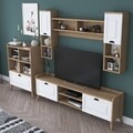 Mobilier living, Wren, AA101 - 2554, 3 corpuri, pal melaminat, alb/nuc