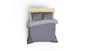 Set cuvertura matlasata dubla Bamboo, Bamboo - Blue, Cotton Box, 60% bumbac satinat/40% bambus