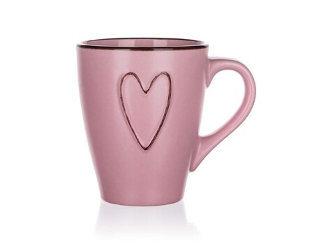 Cana Heart, Banquet, 310 ml, ceramica, roz