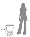 Masuta de cafea Heart, Mauro Ferretti, 40x45.5 cm, fier/marmura, argintiu/alb