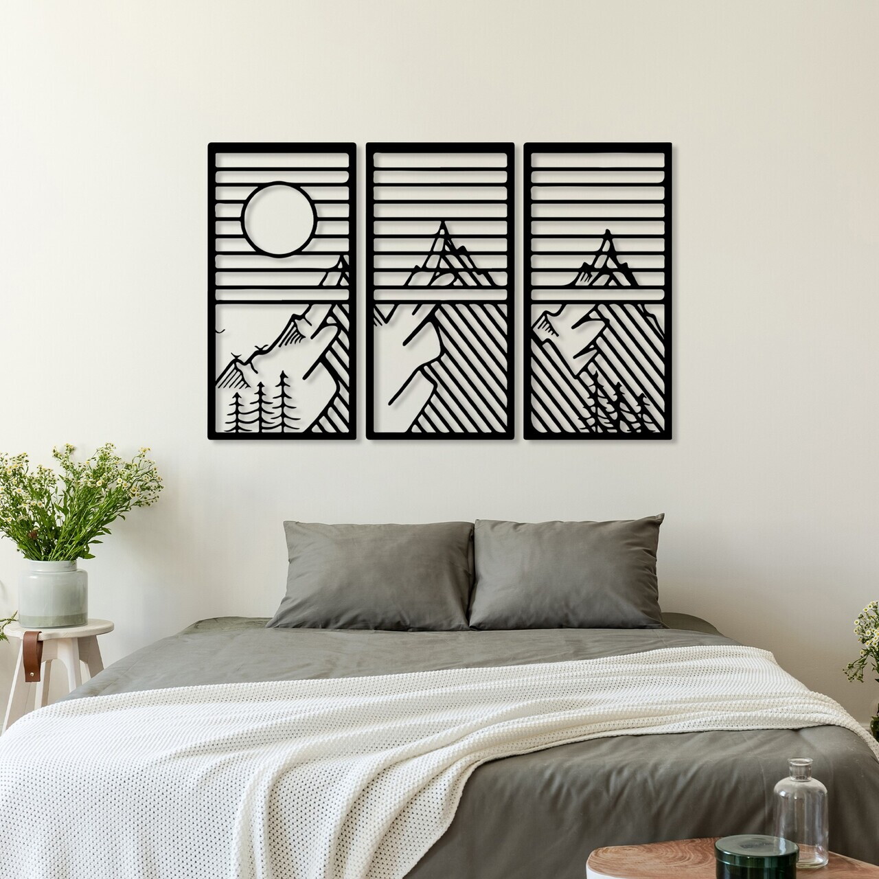 Decoratiune de perete, Scenic Trio B, Grosime: 1,5 mm, Negru — imaginea 2