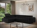 Coltar extensibil stanga 5 locuri ELTAP, LT-06AU, Kanedo, 269x204x86 cm, lemn/poliester, negru