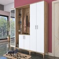 Cuier de perete, Rani, EA129, 180x198 cm, PAL, Nuc/Alb