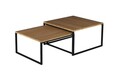 Masuta de cafea ELTAP, Nevio, 69x69x39 cm/ 60x60x34 cm, otel/PAL, negru/maro